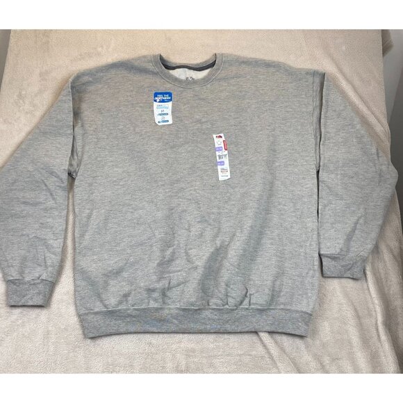 NWT Fruit Of The Loom Men's Eversoft Fleece Sweatshirt Size 2XL Gray Crew Neck - Picture 8 of 9